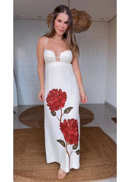 Vestido Cropped Flor Rosália Estampado - LUCIELENA LARA