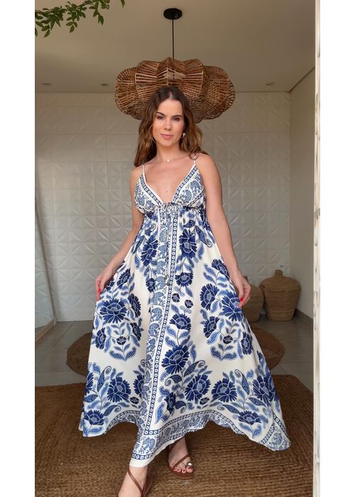 Vestido Longo Valentina Estampado - LUCIELENA LARA