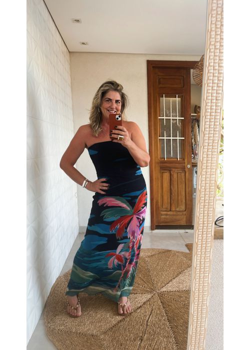 Vestido Midi Tule Luar Estampado - LUCIELENA LARA