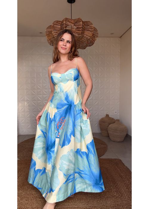 Vestido Cropped Vestida De Flor Estampado - LUCIELENA LARA