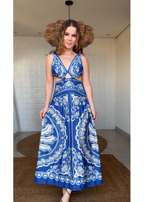 Vestido Cropped Lenço Jardim De Banana Estampado - LUCIELENA LARA