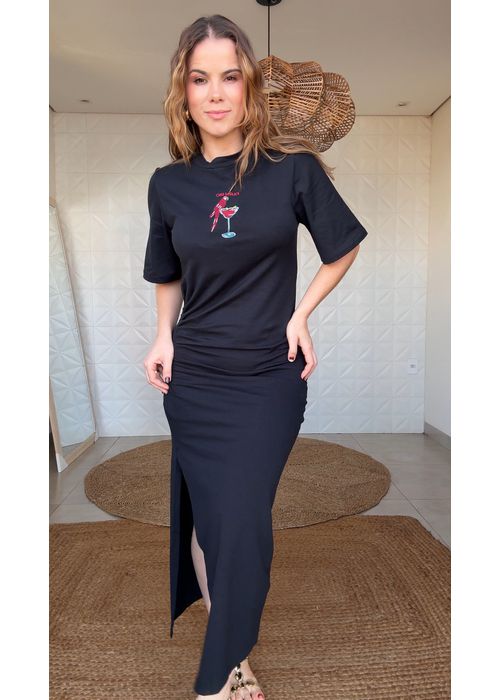 Vestido Cropped Drink Pintado Estampado - LUCIELENA LARA