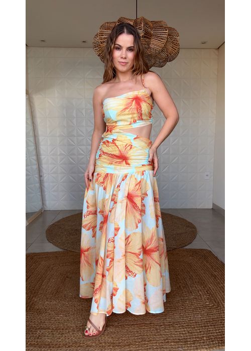 Vestido Irregular Vestida De Flor Estampado - LUCIELENA LARA