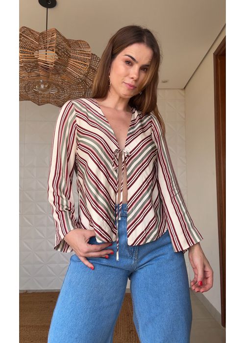 Camisa Listra Licor Estampado - LUCIELENA LARA
