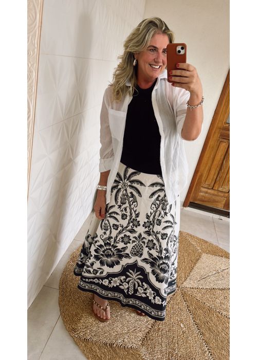 Saia Cropped Guanacaste Estampado - LUCIELENA LARA