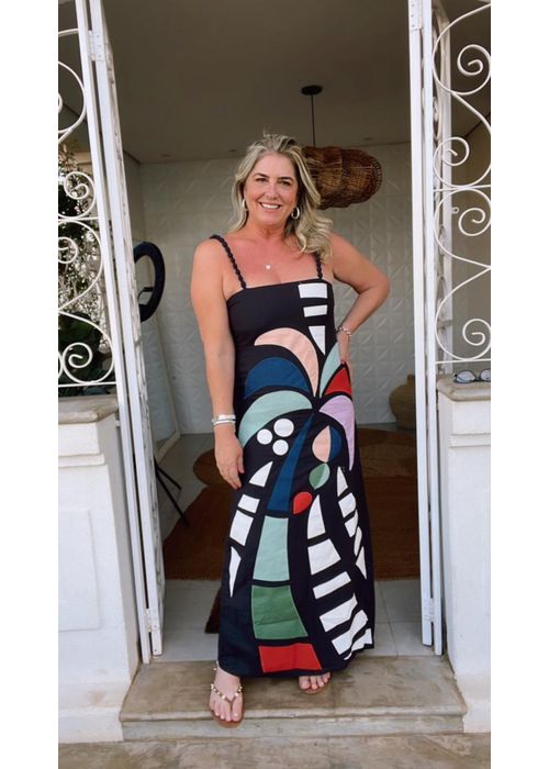 Vestido Cutwork Recanto Dos Coqueiros Estampado - LUCIELENA LARA