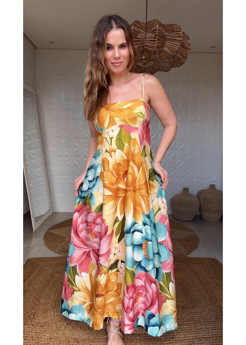 Vestido Cropped Floral Rebeca Estampado - LUCIELENA LARA