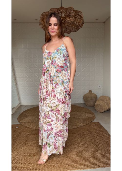 Vestido Camadas Tule Serena Estampado - LUCIELENA LARA