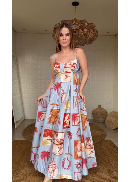 Vestido Longo Selo Tropical Estampado - LUCIELENA LARA