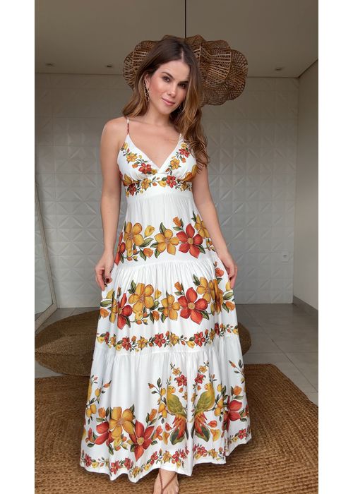 Vestido Longo Bosque Chic Estampado - LUCIELENA LARA