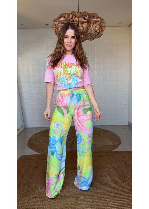 Calça Amor De Flor Estampado - LUCIELENA LARA