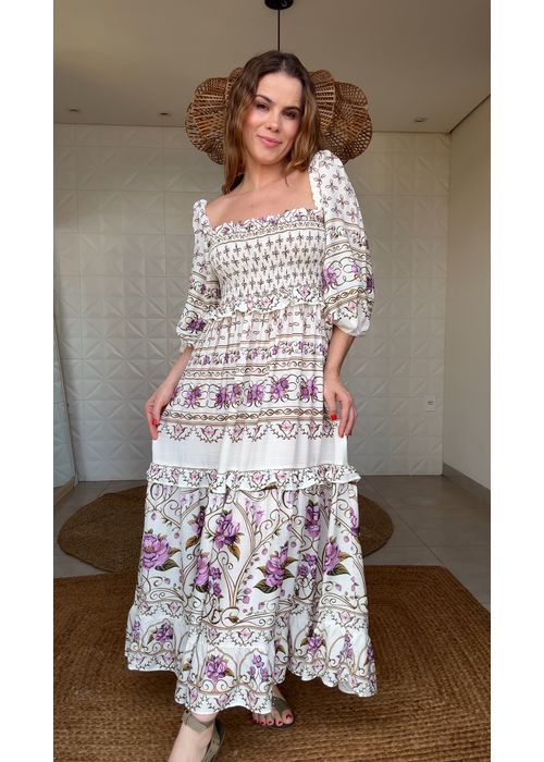 Vestido Lastex Poesia De Flor Estampado - LUCIELENA LARA