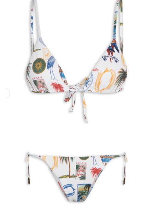 Biquini Lacinho Tropical Vintage Estampado - LUCIELENA LARA