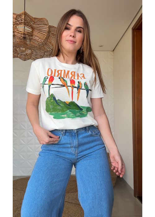 Tshirt Fit Araras Galho Estampado - LUCIELENA LARA