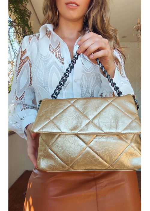Bolsa Matelassê Mari Dourado - LUCIELENA LARA
