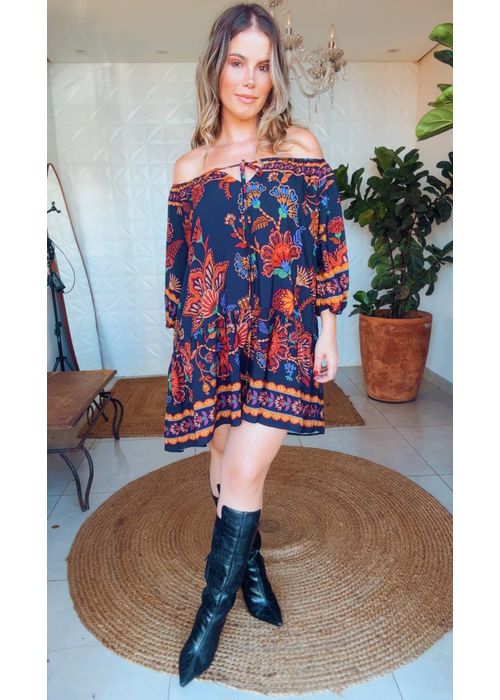 Vestido Curto Floral Valentina Estampado - LUCIELENA LARA