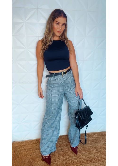 Calça Pantalona Xadrez Xadrez - LUCIELENA LARA
