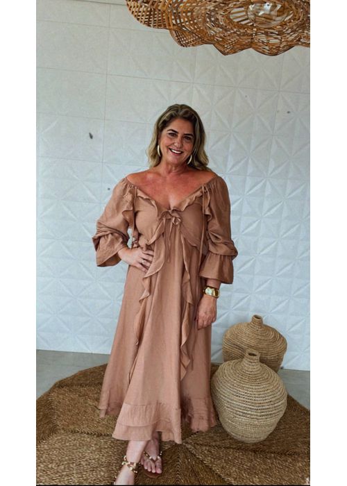Vestido Boho Mocha Mousse - LUCIELENA LARA