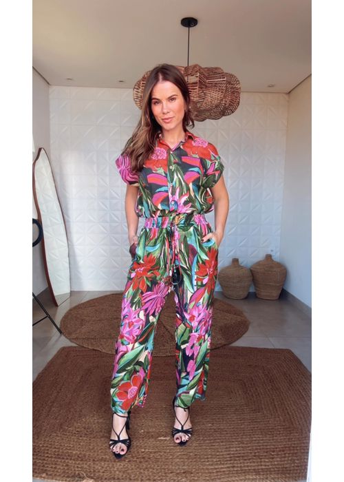 Calça Jardim De Sonho Estampado - LUCIELENA LARA