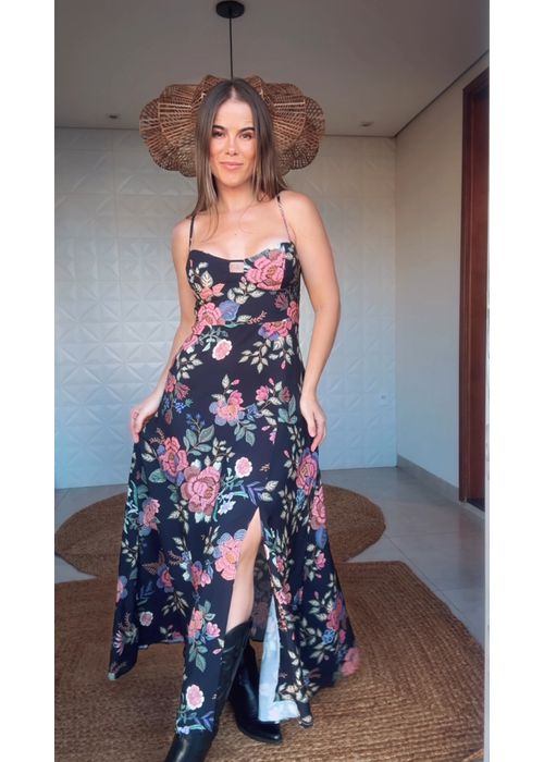 Vestido Cropped Floral Berlim Estampado - LUCIELENA LARA
