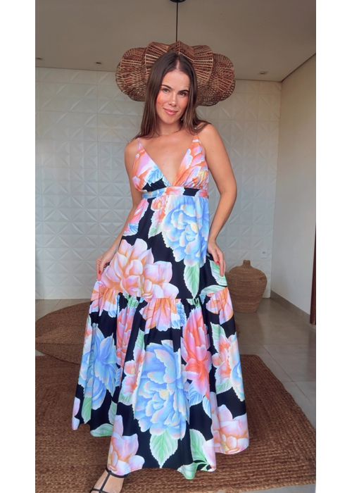 Vestido Cropped Estampado Floral Sofia Estampado - LUCIELENA LARA