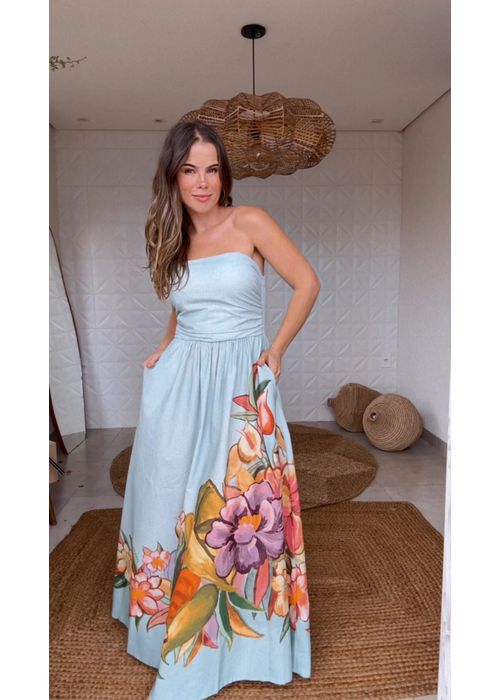 Vestido Folhagem De Inverno Estampado - LUCIELENA LARA