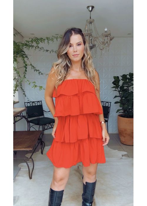 Vestido Camila Camadas Vermelho - LUCIELENA LARA
