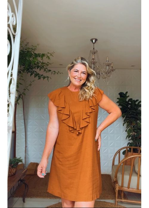 Vestido Vilma Chiclé Marrom - LUCIELENA LARA