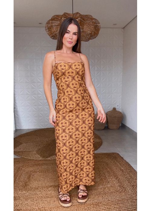 Vestido Longo Lembrança De Verão Estampado - LUCIELENA LARA