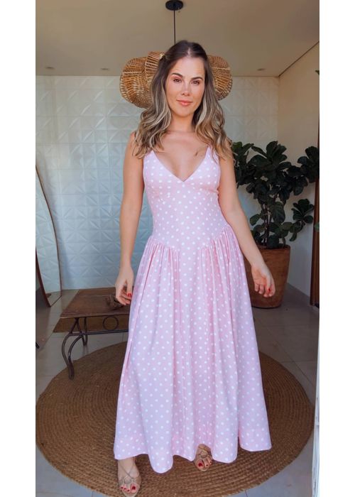 Vestido Paola Chiclé Rosa - LUCIELENA LARA