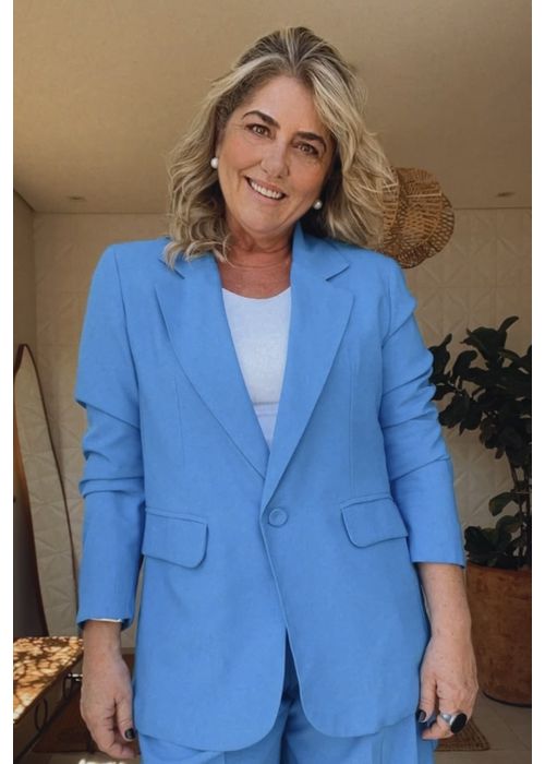 Blazer Estruturado Chiclé Azul - LUCIELENA LARA