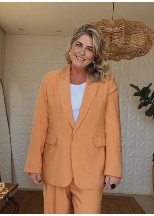 Blazer Estruturado Chiclé Terra Cota - LUCIELENA LARA