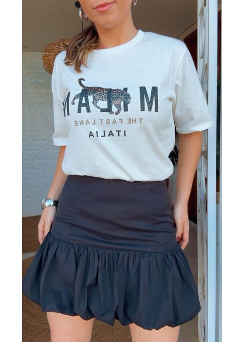 Saia Balone Milena Chiclé Preto - LUCIELENA LARA