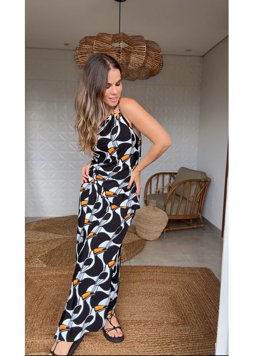Vestido Ombro Copatucano Estampado - LUCIELENA LARA