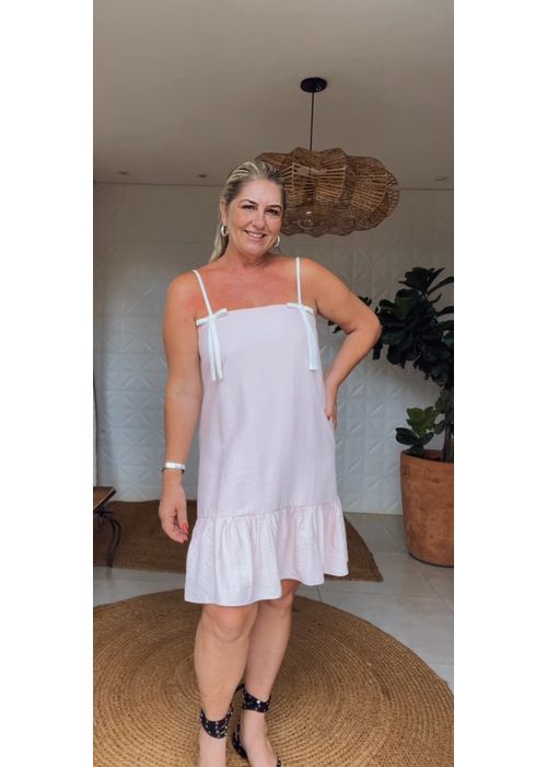 Vestido Curto Lara Listrado Rosa - LUCIELENA LARA