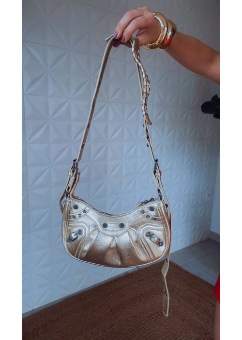 Bolsa Detalhes Metalizados Dourado - LUCIELENA LARA