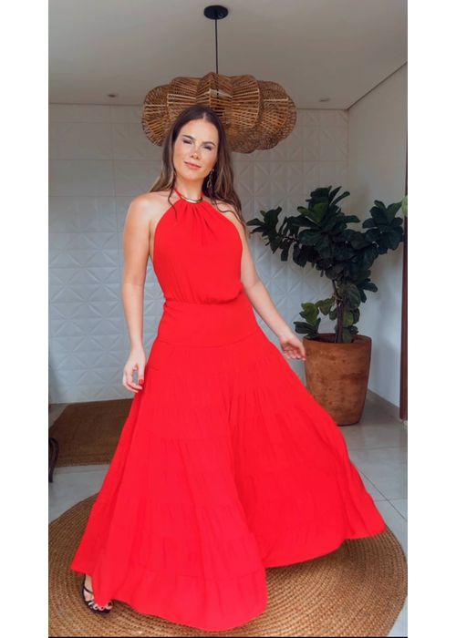 Vestido Jammy Chiclé Vermelha - LUCIELENA LARA