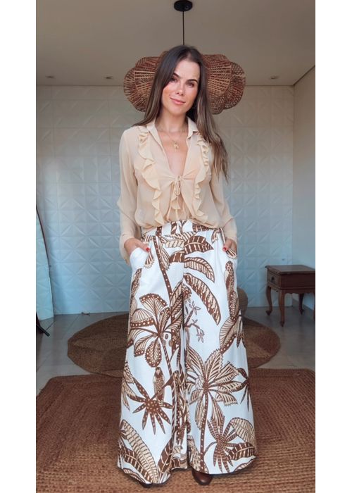 Calça Pantalona Amazônia Estampado - LUCIELENA LARA