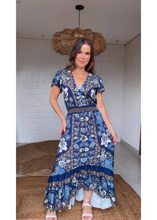 Vestido Longo Marcelle Estampado - LUCIELENA LARA