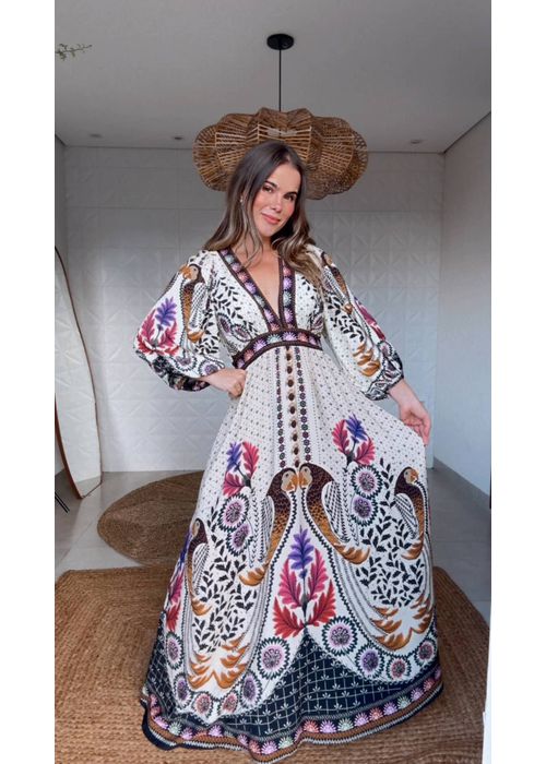 Vestido Longo Tapete De Arara Estampado - LUCIELENA LARA