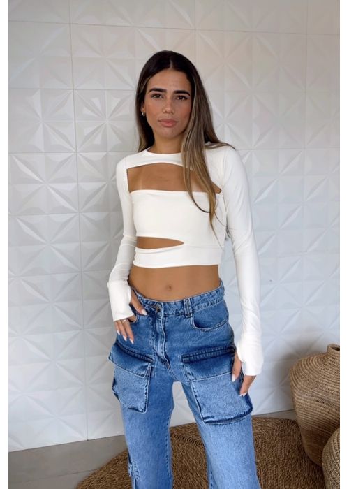 Cropped Recorte Dalila Off White - LUCIELENA LARA
