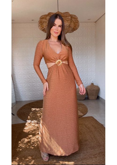 Vestido Cropped Creme De Avelã - LUCIELENA LARA
