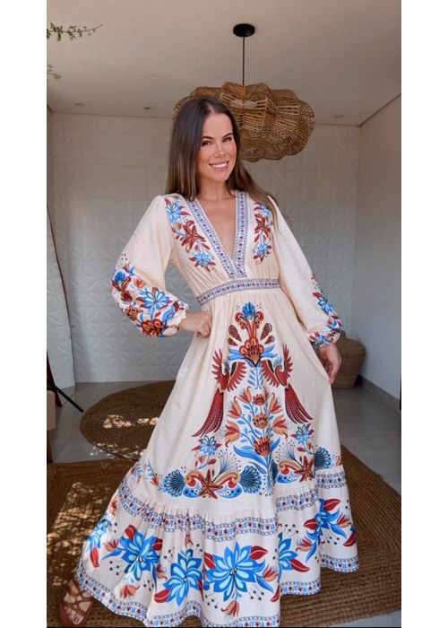 Vestido Cropped Sonho De Mar Estampado - LUCIELENA LARA