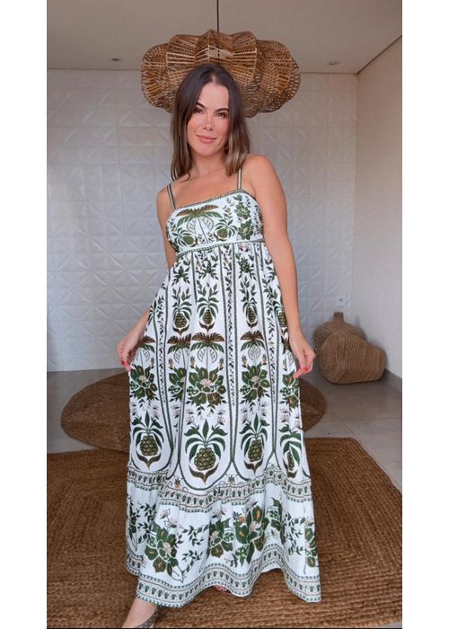 Vestido Barrado Mari Galão Estampado - LUCIELENA LARA