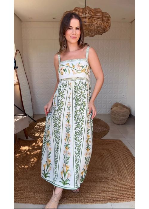 Vestido Cropped Alça Antônia Estampado - LUCIELENA LARA