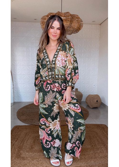 Calça Floral Delhi Estampado - LUCIELENA LARA