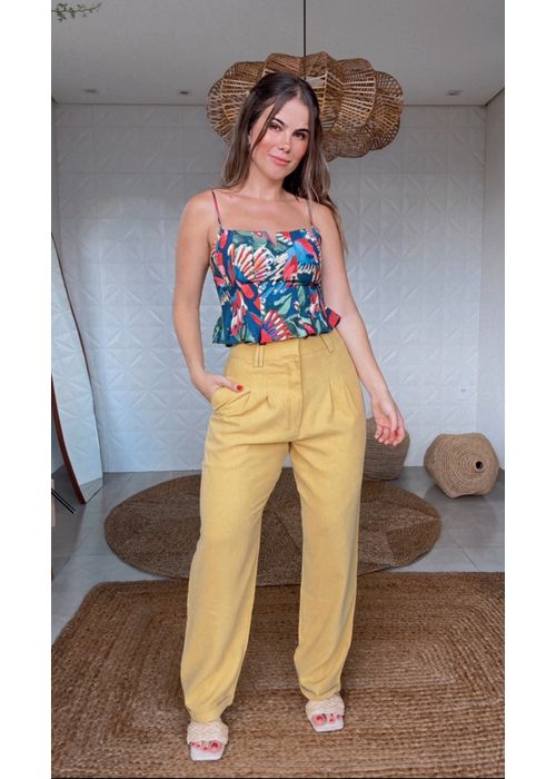 Calça Cenoura Alfaiataria Amarelo - LUCIELENA LARA