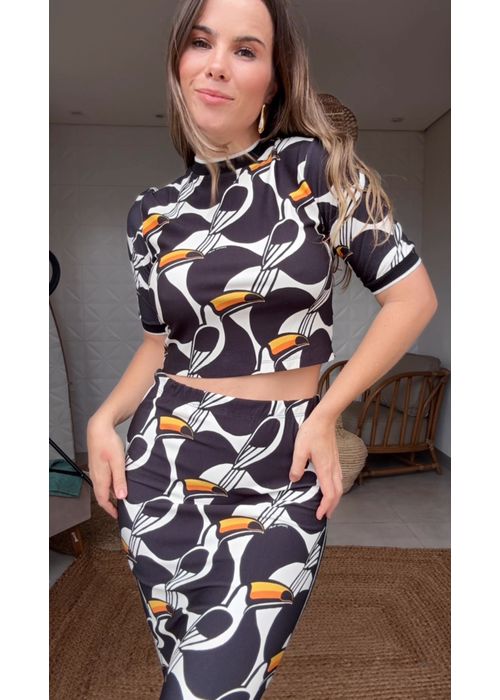 Blusa Retilinea Copatucano Estampado - LUCIELENA LARA