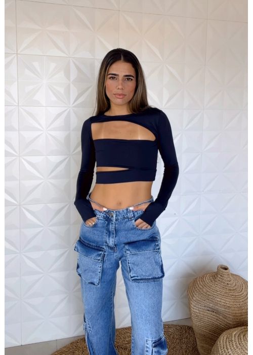 Cropped Recorte Dalila Preto - LUCIELENA LARA