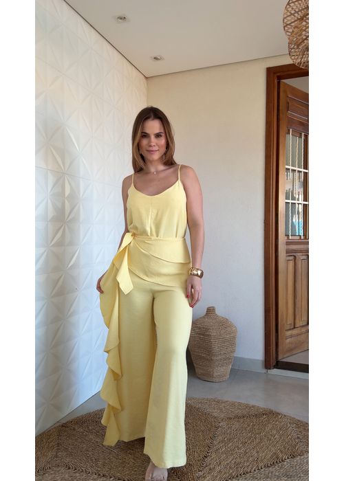 Macacão Celine Amarelo Mantega - LUCIELENA LARA